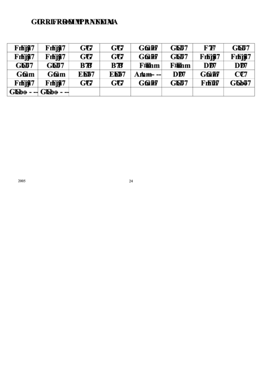 Girl From Ipanema Chord Chart Printable pdf