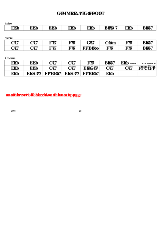 Gimme A Pig Foot Chord Chart Printable pdf