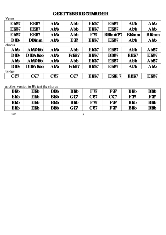 Gettysburg March Chord Chart Printable pdf