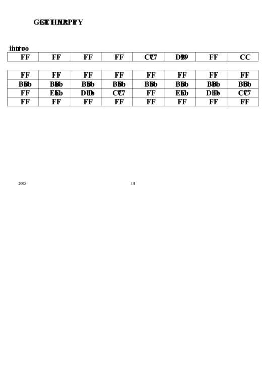 Jazz Chord Chart - Get Happy Printable pdf