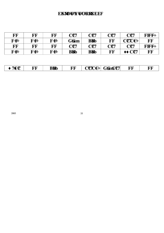 Enjoy Yourself Chord Chart Printable pdf