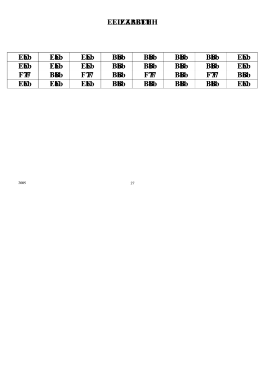 Jazz Chord Chart - Elizabeth Printable pdf