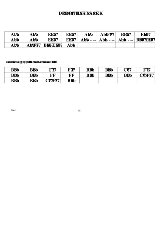 Drop That Sack Chord Chart Printable pdf