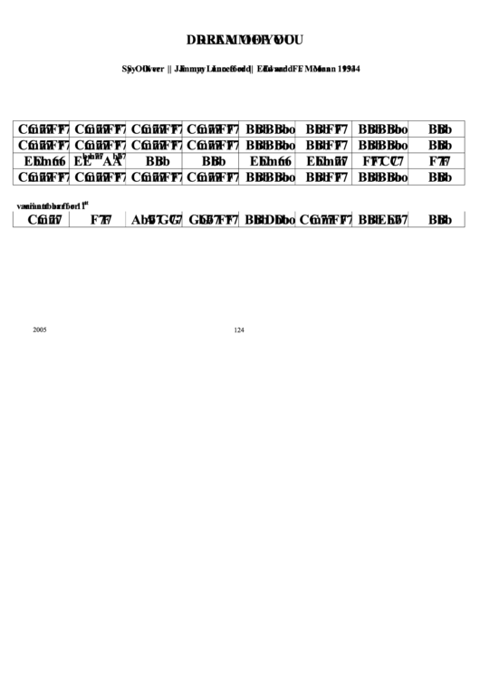 Dream Of You Chord Chart Printable pdf