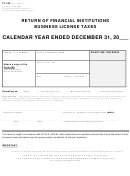 Form Pt-440 - Return Of Financial Institutions Business License Taxes - 2013