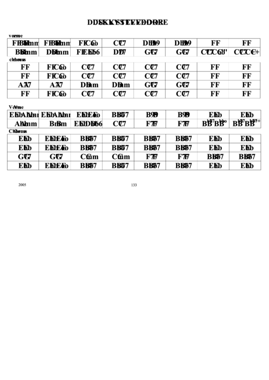 Dusky Stevedore Chord Chart Printable pdf