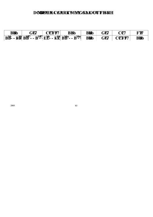 Doncha Carry My Gal Out Fishin Jazz Chord Chart Printable pdf