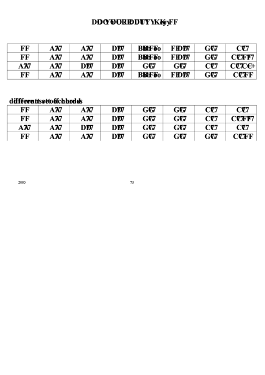 Do Your Duty (Key F) Chord Chart Printable pdf