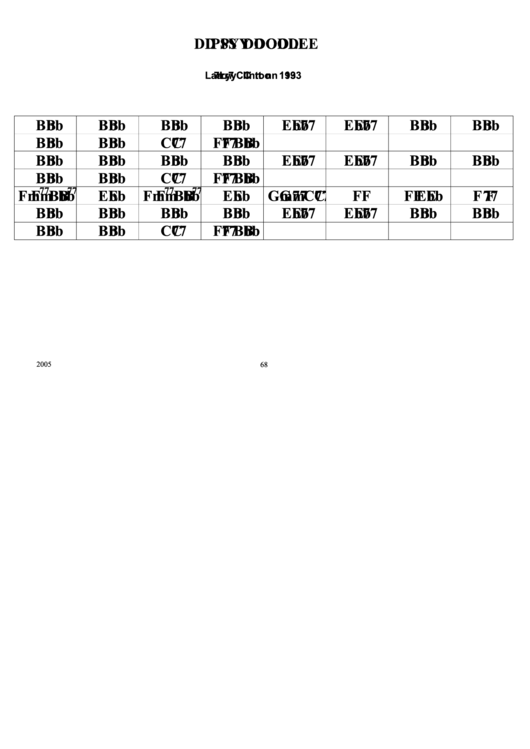 Jazz Chord Chart - Dipsy Doodle printable pdf download