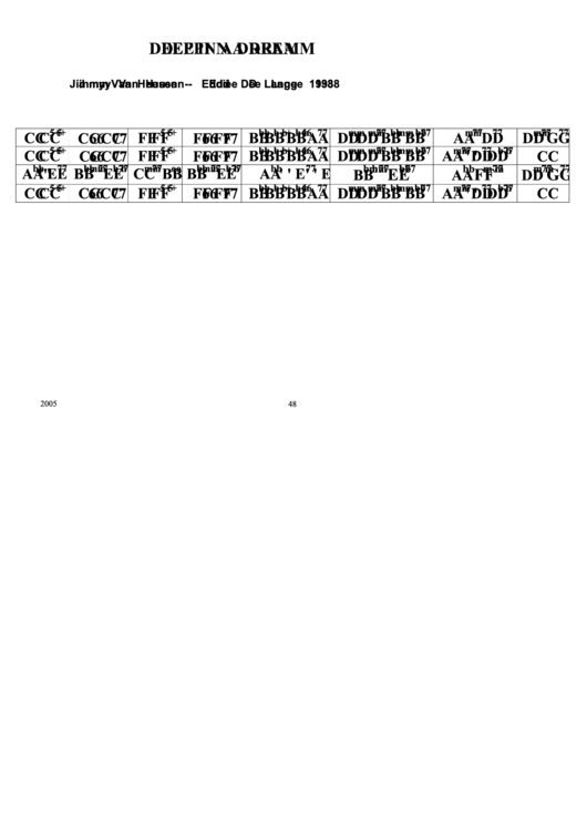 Jazz Chord Chart - Deep In Dream Printable pdf