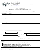 Profit Corporation Application For Reservation Of Corporate Name - Wyoming Secretary Of State - 2015