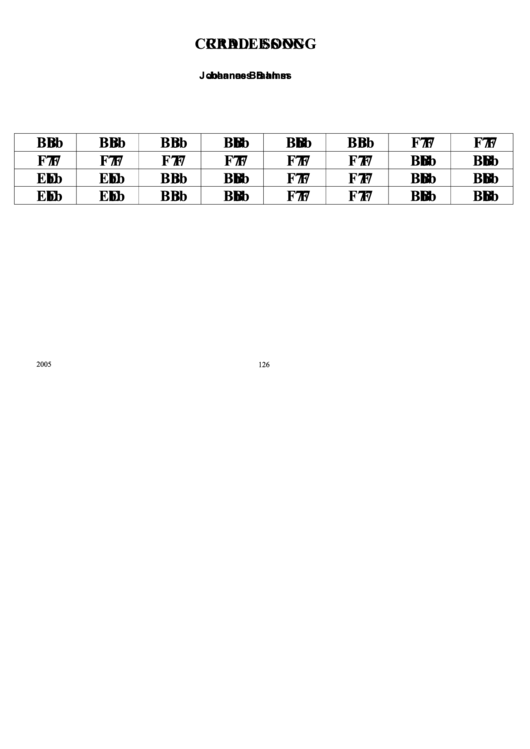 Jazz Chord Chart - Cradle Song Printable pdf