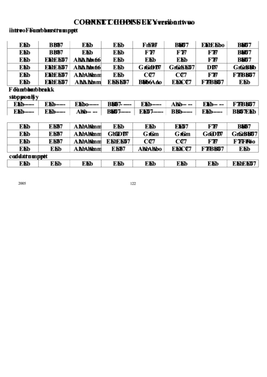 Cornet Chop Suey (Version Two) Chord Chart Printable pdf