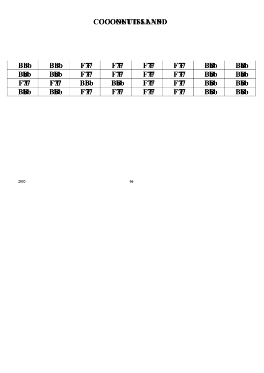 Coconut Island Chord Chart Printable pdf