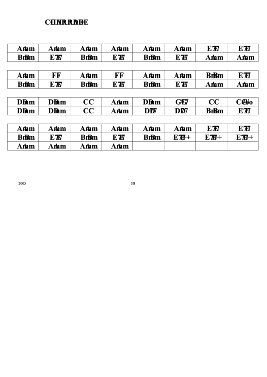 Charade Chord Chart Printable pdf
