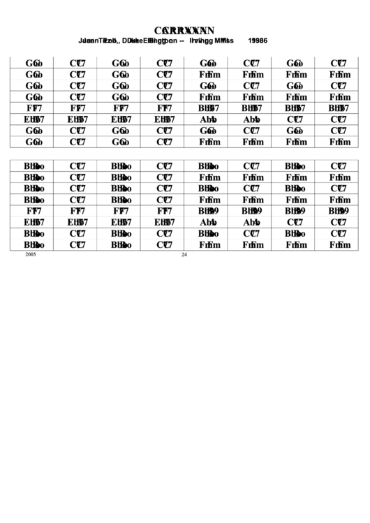 Juan Tizoi - Caravan Chord Chart Printable pdf