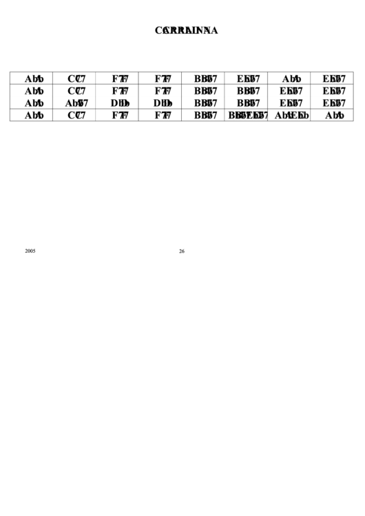 Caralina Chord Chart Printable pdf