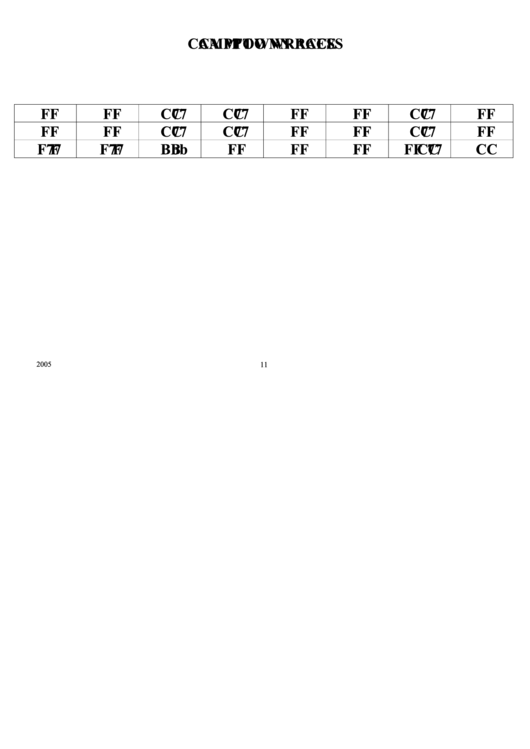 Camptown Races Chord Chart Printable pdf