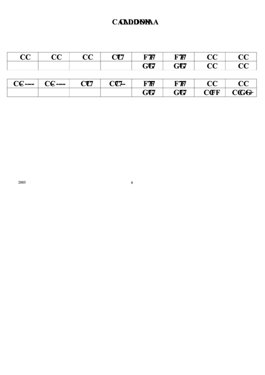 Caldonia Chord Chart Printable pdf