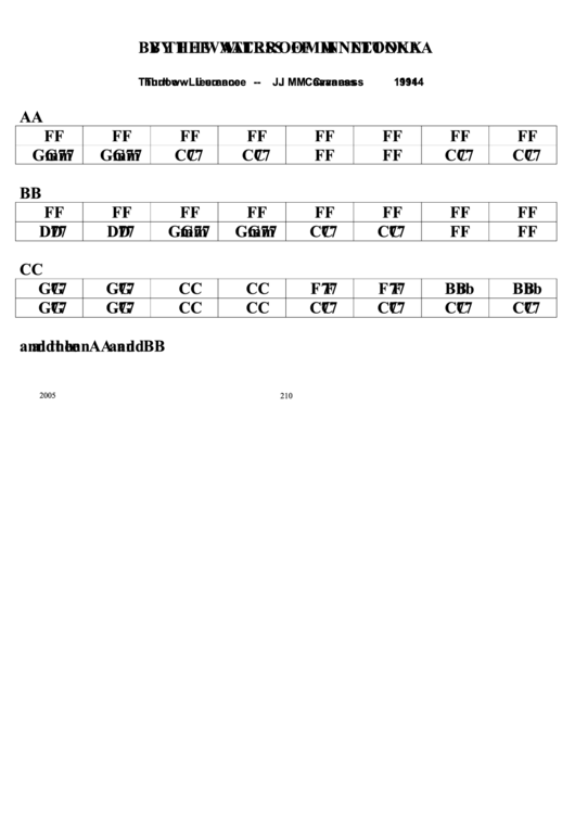 Thurlow Lieurance - By The Waters Of Minnetonka Chord Chart Printable pdf