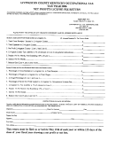 Net Profits License Fee Return Form - State Of Kentucky Printable pdf