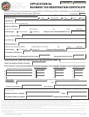 Application For Business Tax Registration Certificate Form - State Of California