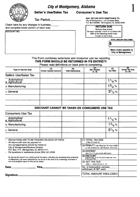 Form 1 - Sales Use/consumer