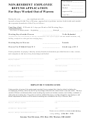 Non-resident Employee Refund Application Form