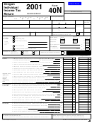 Fillable Form 40n - Individual Income Tax Return October - 2001 Printable pdf