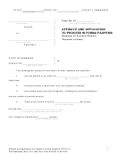 Fillable Affidavit And Application Form To Proceed In Forma Pauperis ) (Request To Proceed Without Payment Of Fees) Printable pdf