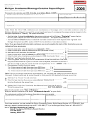 Fillable Form 2666 - Michigan Unredeemed Beverage Container Deposit Report - 2006 Printable pdf