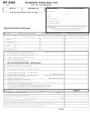 Form Bp - Business Privilege Tax - City Of Pittsburgh - 2006