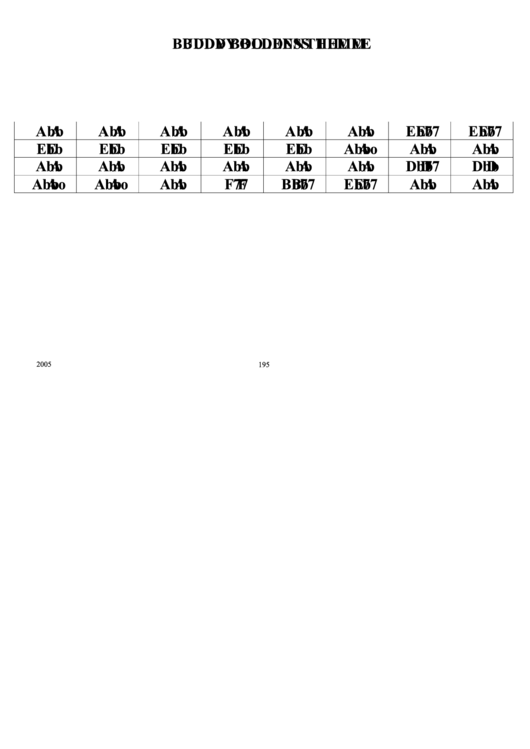 Buddy Boldens Theme Jazz Chord Chart Printable pdf