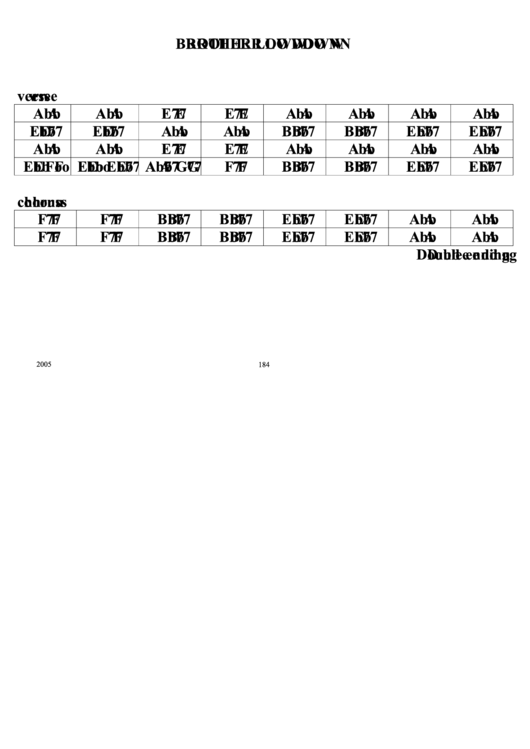 Brother Lowdown Chord Chart Printable pdf