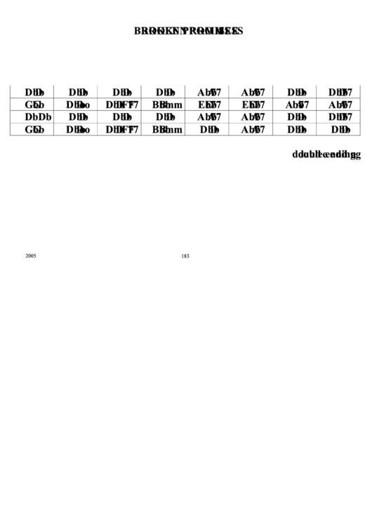 Jazz Chord Chart - Broken Promises Printable pdf