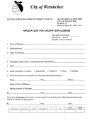 Application For Occupation License Form - City Of Wenatchee