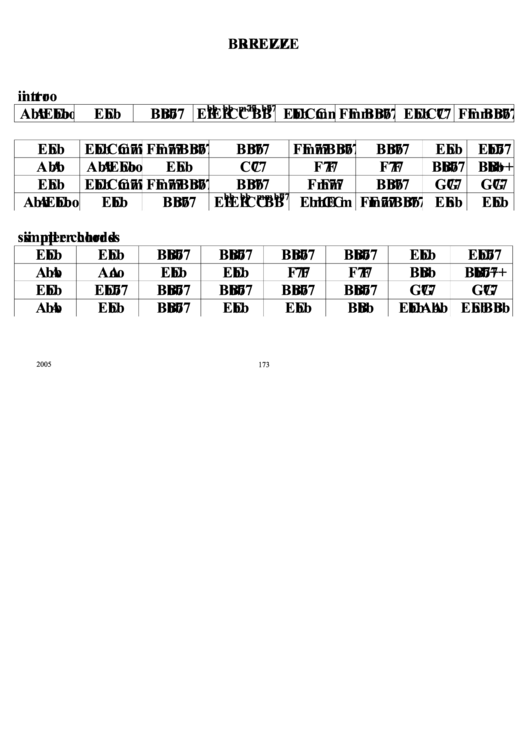 Breeze Chord Chart Printable pdf