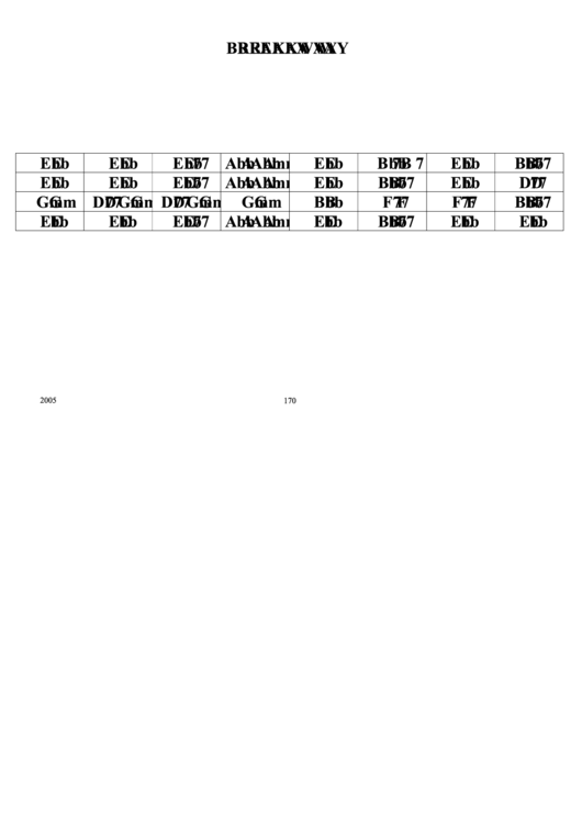 Breakaway Chord Chart Printable pdf