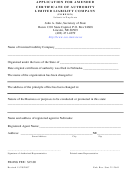 Application For Amended Certificate Of Authority Limited Liability Company Form - Nebraska Secretary Of State