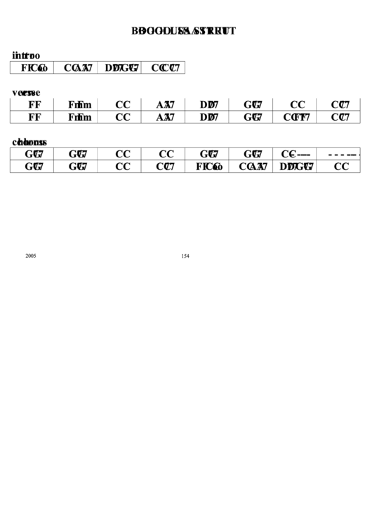 Bogolusa Strut Chord Chart Printable pdf