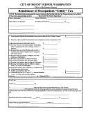 Remittance Of Occupations 'utility' Tax Form - City Of Mount Vernon