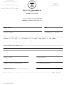 Form Lv2 - Certificate Of Exemption Leased Vehicle Excise Tax - City Of Columbus, Ohio