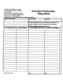 Form Ldol Es 51a - Amended Continuation Wage Sheet - Louisiana Department Of Labor