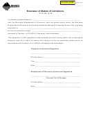 Form Esl - Extension Of Statute Of Limitations 2014