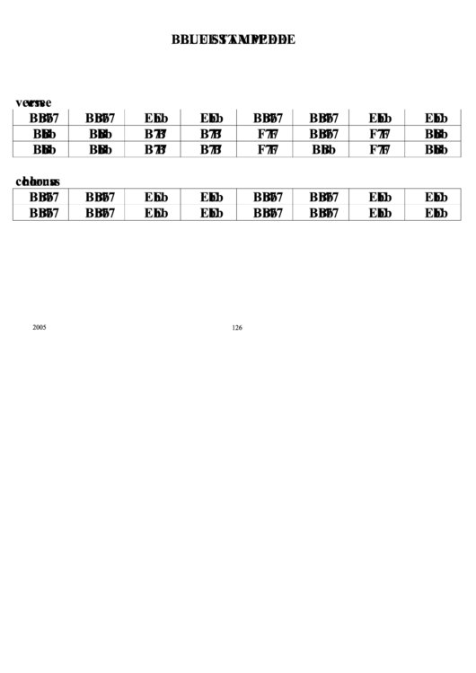 Blue Stampede Chord Chart Printable pdf