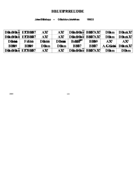 Blue Prelude Chord Chart Printable pdf