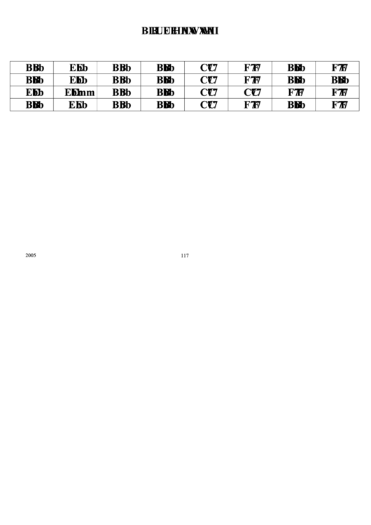 Jazz Chord Chart - Blue Hawaii Printable pdf