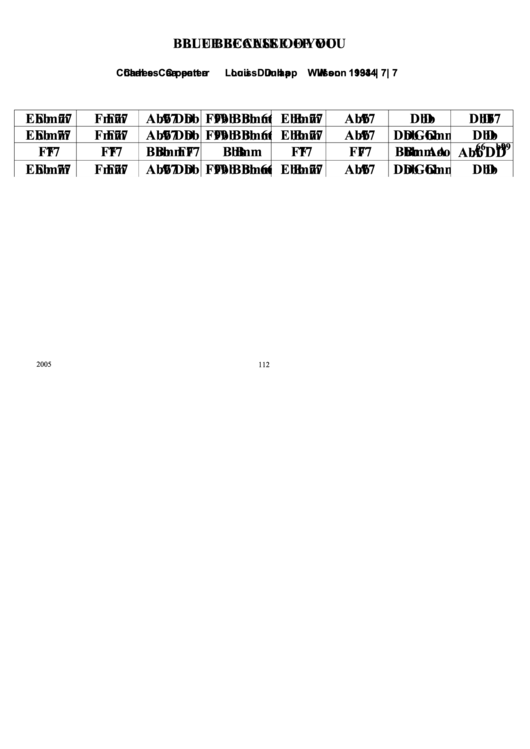 Blue Because Of You Chord Chart Printable pdf