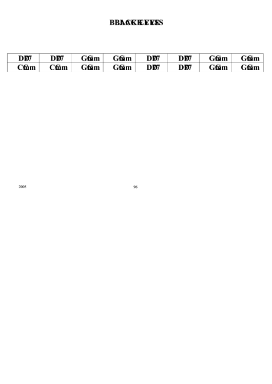 Black Eyes Chord Chart Printable pdf