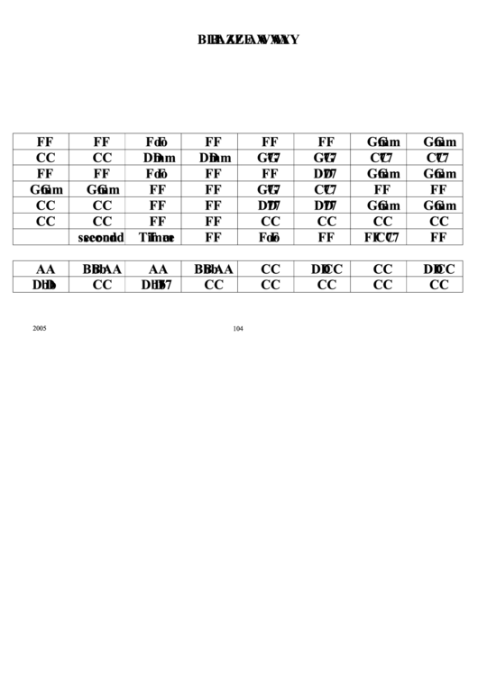 Blaze Away Chord Chart Printable pdf